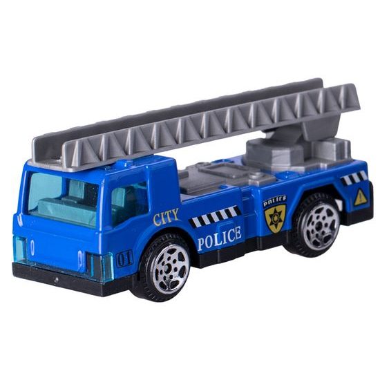 Auta policejní 7cm kov volný chod 6ks v krabičce