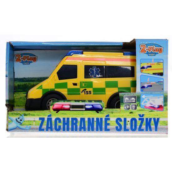2-Play Traffic Auto ambulance CZ design 13,5cm na baterie volný chod se světlem a zvukem v krabičce
