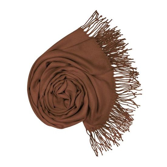 Dámská tmavě hnědá pashmina P74 / Dámská tmavě hnědá šála