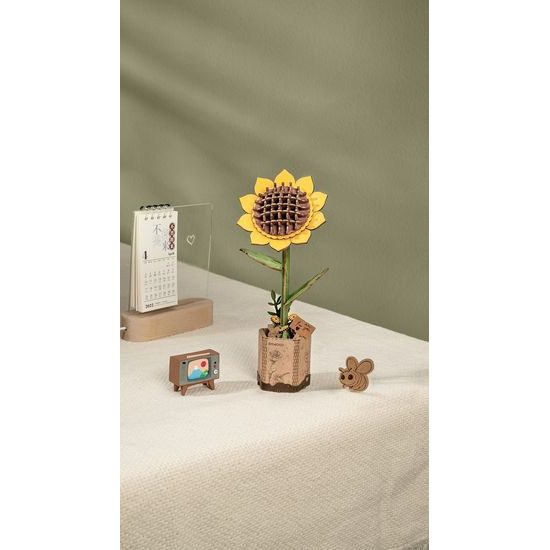 RoboTime 3D dřevěná skládačka Slunečnice