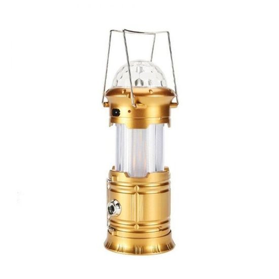 Solární LED kempingová svítilna s efektem stroboskopu