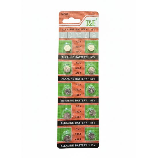 Alkalické knoflíkové baterie AG5 1.55V – 10 ks