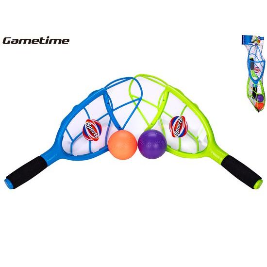 Gametime catch ball házecí hra 2ks raket 40cm s míčky 2ks v síťce