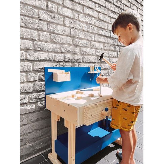 small foot Dětský ponk modrý s příslušenstvím