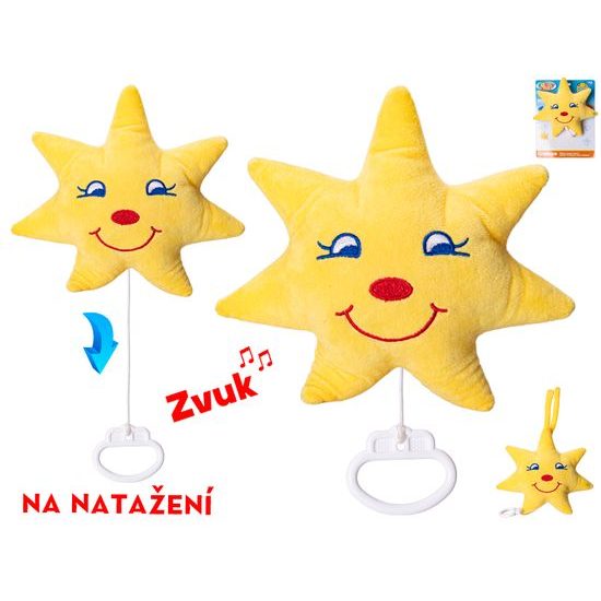 Hvězdička plyšová 20cm natahovací hrací strojek 0m+ na kartě