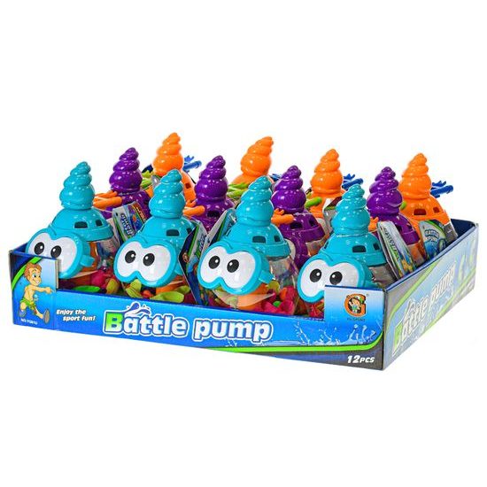 Vodní bomby 100ks s pumpou 19cm 4barvy 12ks v DBX ve fólii