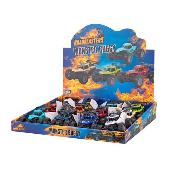 Roadblasters auto terénní 10,5cm na setrvačník 4druhy 3barvy 12ks v DBX