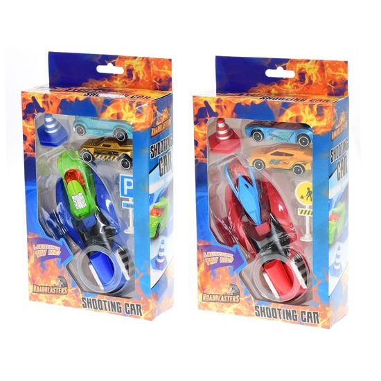 Roadblasters sada aut 6,5cm 3ks vystřelovací + dopravní značky 2barvy v krabičce