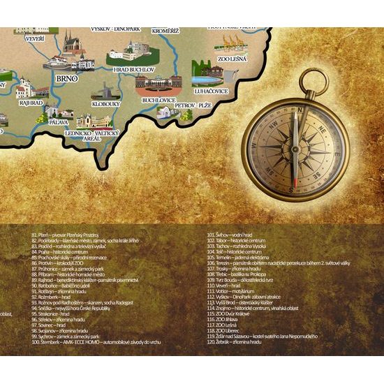 Stírací mapa Česká republika