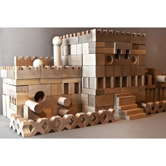 2Kids Toys Kostky přírodní XL 220 ks