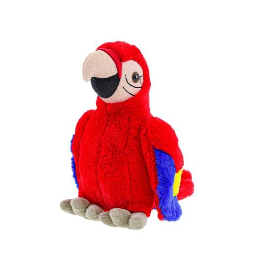 Papoušek plyšový 27cm červený 0m+ v sáčku