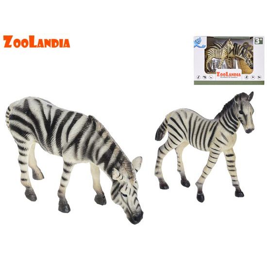 Zoolandia zebra s mládětem 5-12cm v krabičce