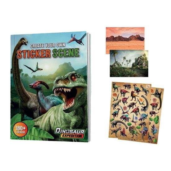 Kniha samolepek A4 s dinosauřími motivy 10listů 12ks v PDQ