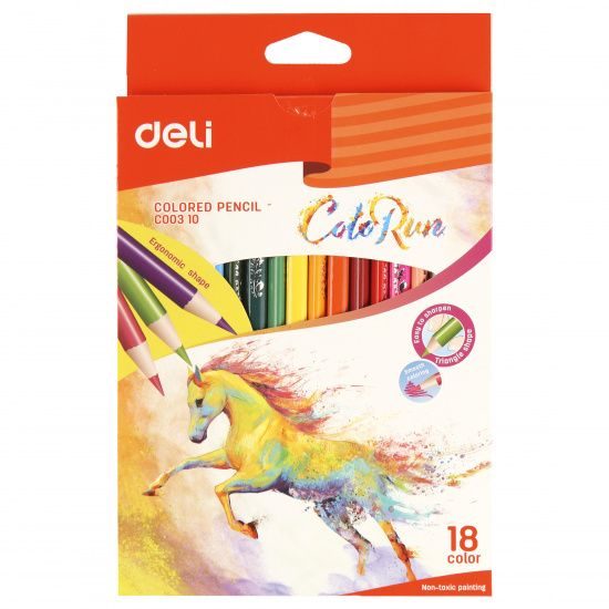 DELI Pastelky trojhranné 18ks ColoRun EC00310_18