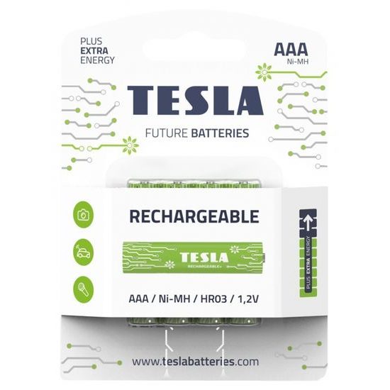 TESLA BATTERIES AAA GREEN+ RECHARGEABLE ( HR03 / BLISTER FOIL 4 PCS)