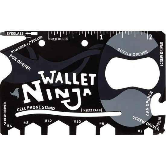 Ocelová multifunkční karta - Wallet Ninja 18v1