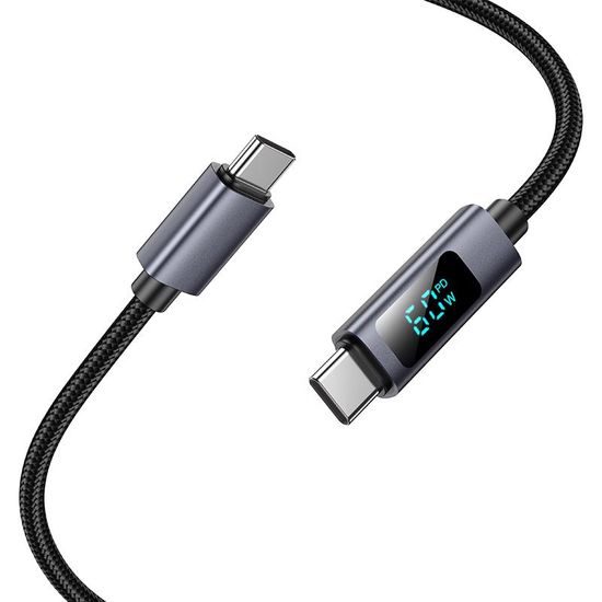 Favor 60W nabíjecí datový kabel 1m s diplejem Type-C to Type-C
