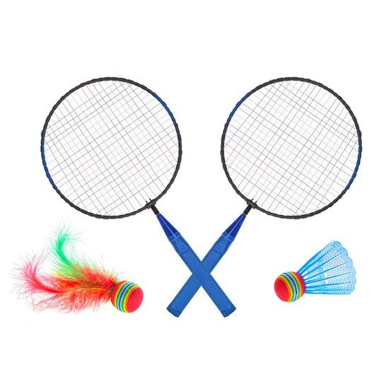Gametime badmintonové rakety 44x22cm 2ks s košíčky 2ks 2barvy v síťce
