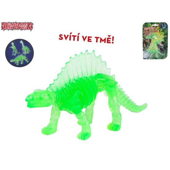 Dinoworld dinosaurus 8-9cm svítící ve tmě 2druhy 3ks na kartě