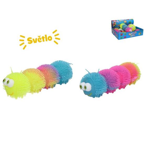 Housenka strečová 25cm na baterie se světlem 2barvy 6ks v DBX
