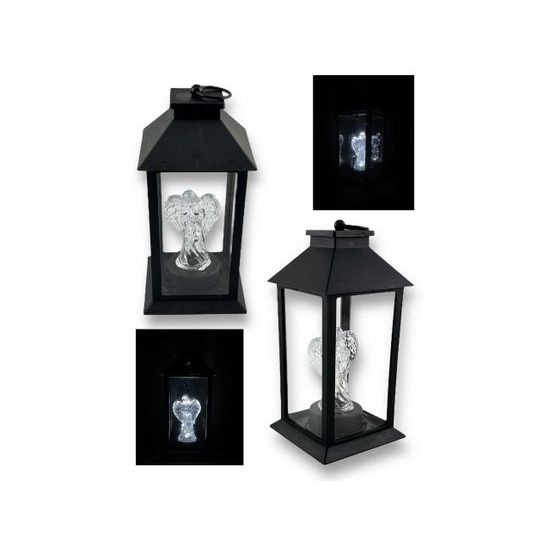 Cortina Lucerna LED 28x14x14cm s Andělem 2xAA R6 1,5V černý