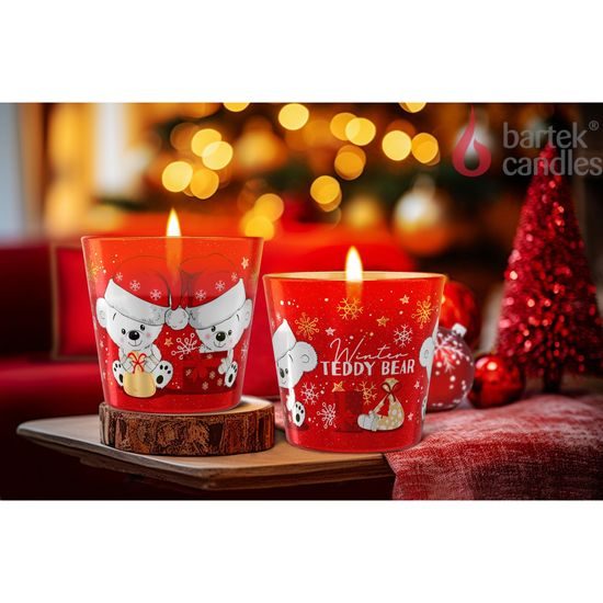 Bartek Svíčka Sklo 115g Winter Teddy Bear