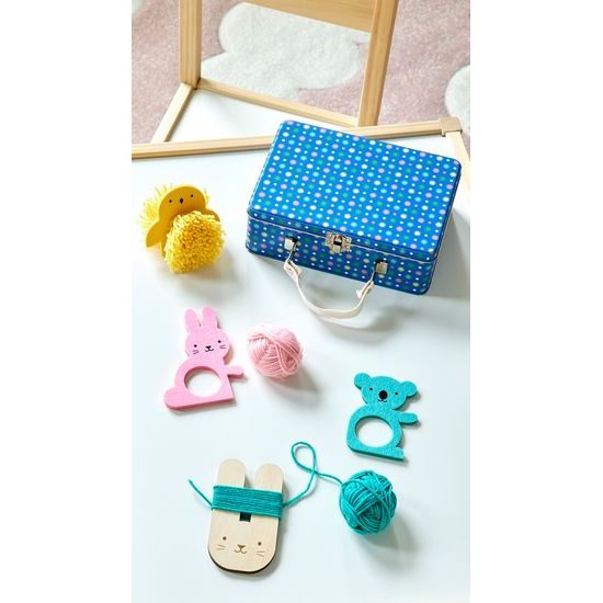 Petit Collage Kreativní kufřík Bambulková zvířátka
