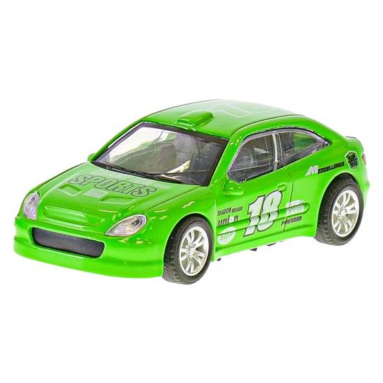 Auto závodní 9-10cm kov 1:43 na zpětný chod 4druhy 3barvy v krabičce 24ks v DBX
