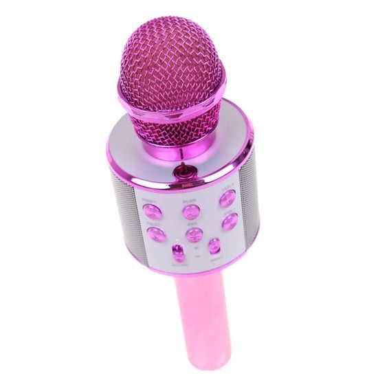 Bezdrátový karaoke mikrofon WS 858 - Růžový