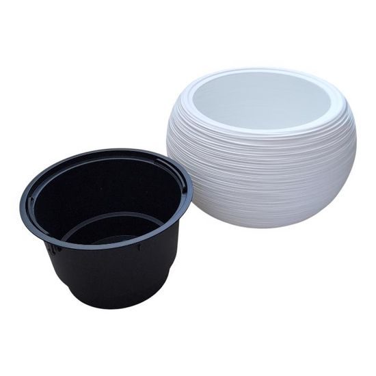 Květináč FURU BOWL s vkladem 37, 8 cm - barva: bílá