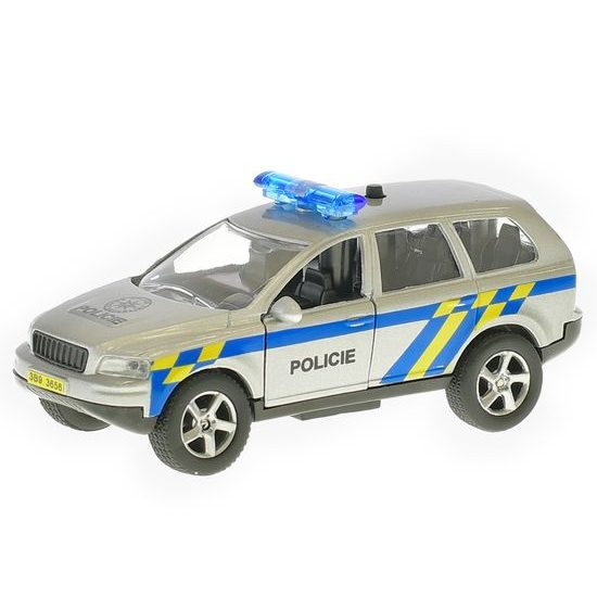 2-Play Traffic policie CZ 11cm kov na zpětný chod na baterie česky mluvící se světlem v krabičce
