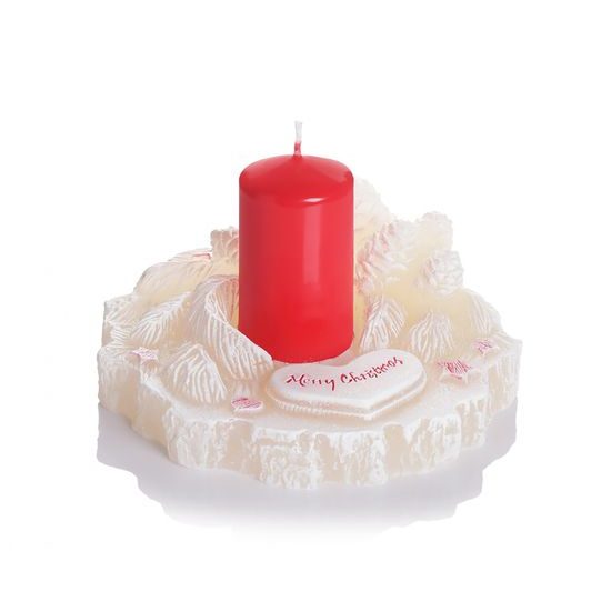 Bartek Svíčka 140x70 Christmas Holder Ecruw & Red