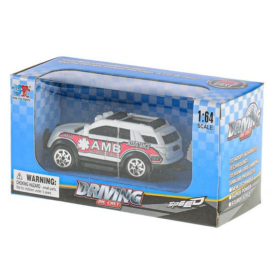 Vozidla vojenská/ambulance 7-8cm kov 1:64 volný chod 12druhů v krabičce 24ks v DBX