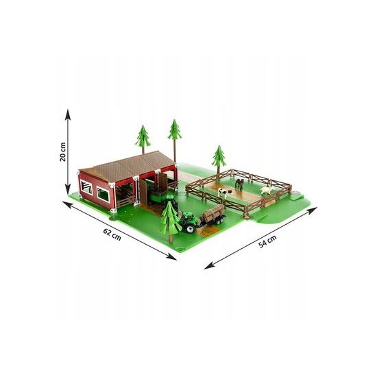 Farma se zvířaty a farmářskými vozy