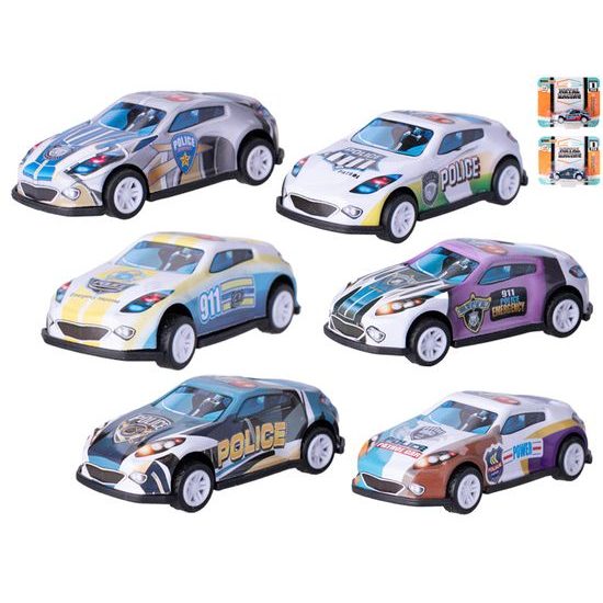 Auto sportovní 6,5cm kov zpětný chod 10druhů na kartě