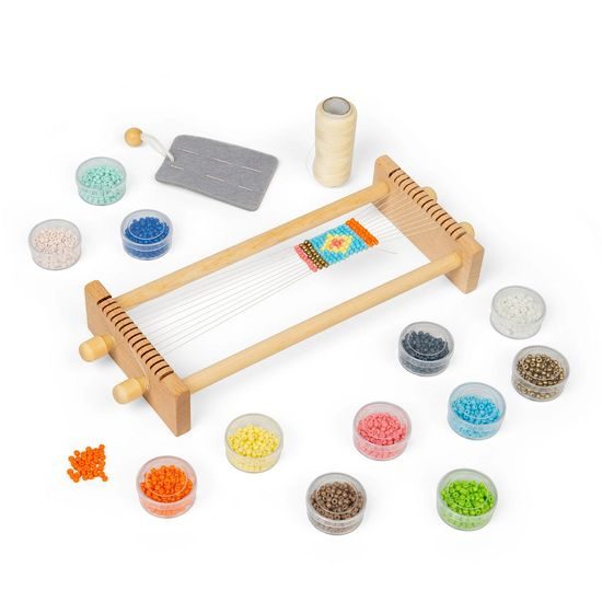 Bigjigs Toys Tkalcovský stav na korálky