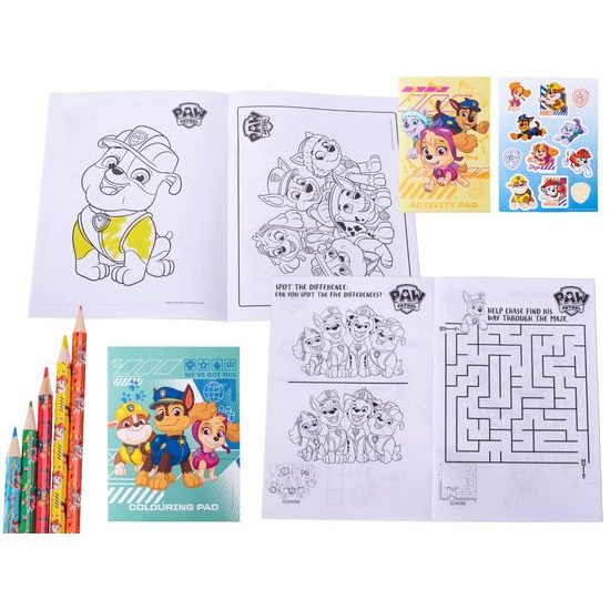 Paw Patrol - sada omalovánek s nálepkami v papírové kartě