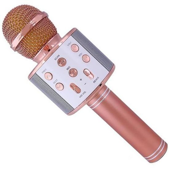Bezdrátový karaoke mikrofon WS-858 - Rose Gold
