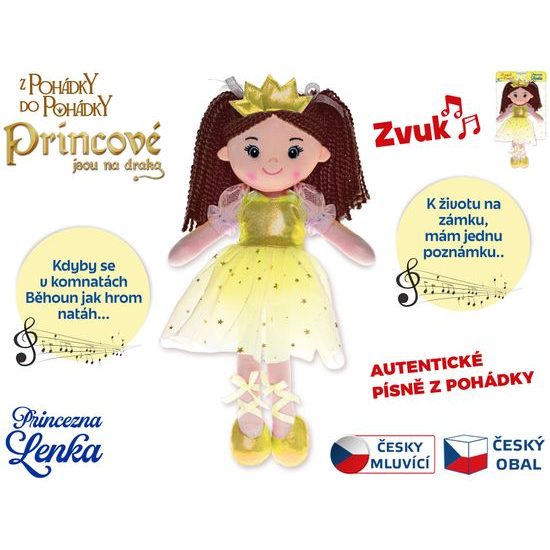Panenka Princezna Lenka 35cm měkké tělo na baterie česky zpívající 0m+ na kartě
