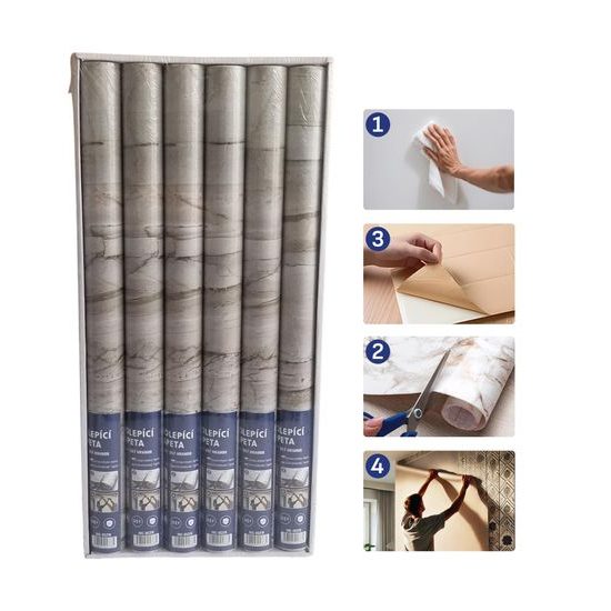 Samolepící tapeta 3Mx45cm - Bílý mramor