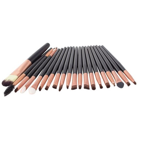 Sada štětců na make-up – 20 ks s pouzdrem
