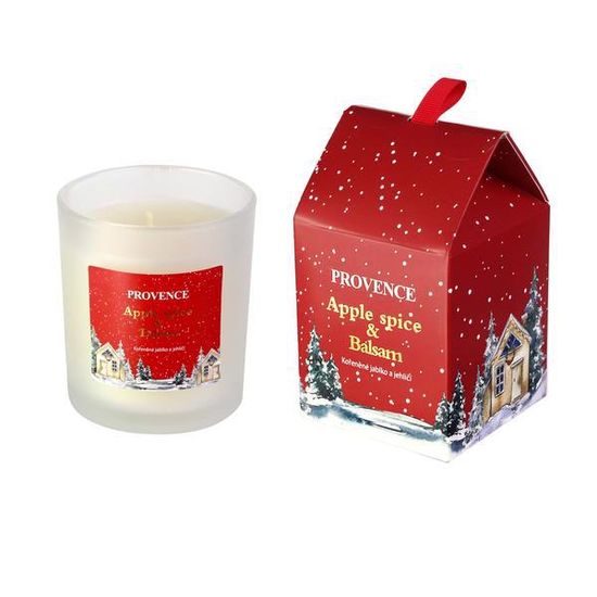 Provence Svíčka Sklo Vánoční matná bílá 7X8cm 135g červená