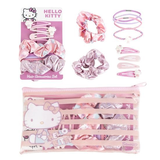 Sada vlasových doplňků s taštičkou Hello Kitty
