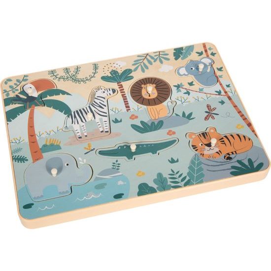 small foot Vkládací puzzle se zvukem Safari