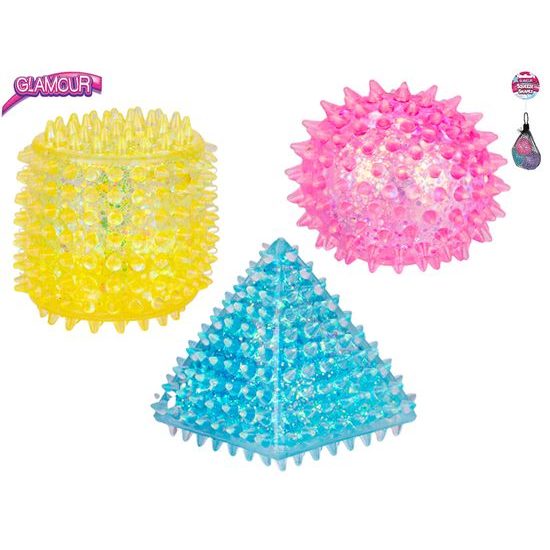 Glamour míček strečový tělesa 4cm 3ks v síťce