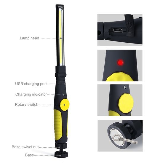 LED nabíjecí pracovní světlo s magnetem