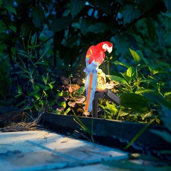 Dekorativní LED solární lampa Papoušek - modrý