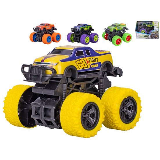Auto monster truck 10cm kov na setrvačník 4barvy v krabičce