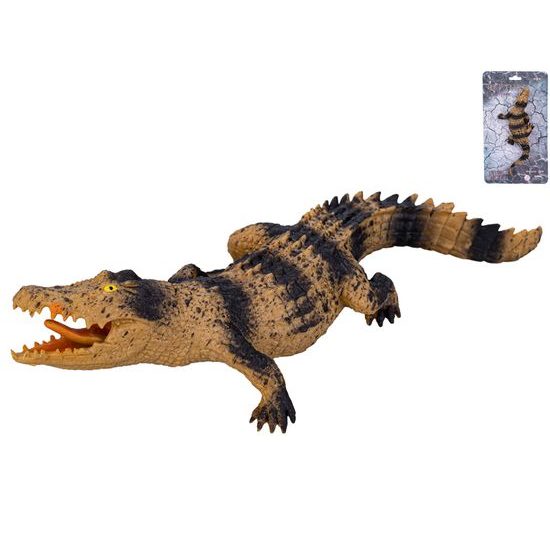 Krokodýl strečový 22cm na kartě