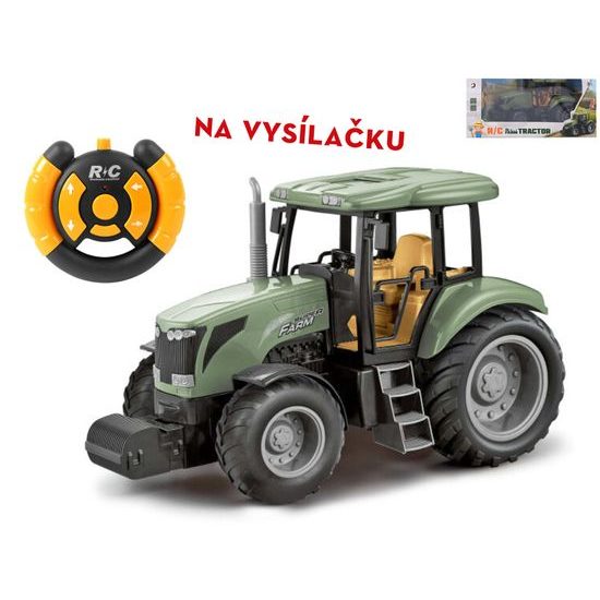 R/C traktor 24cm na baterie 2,4GHz plná funkce s USB nabíjením v krabičce